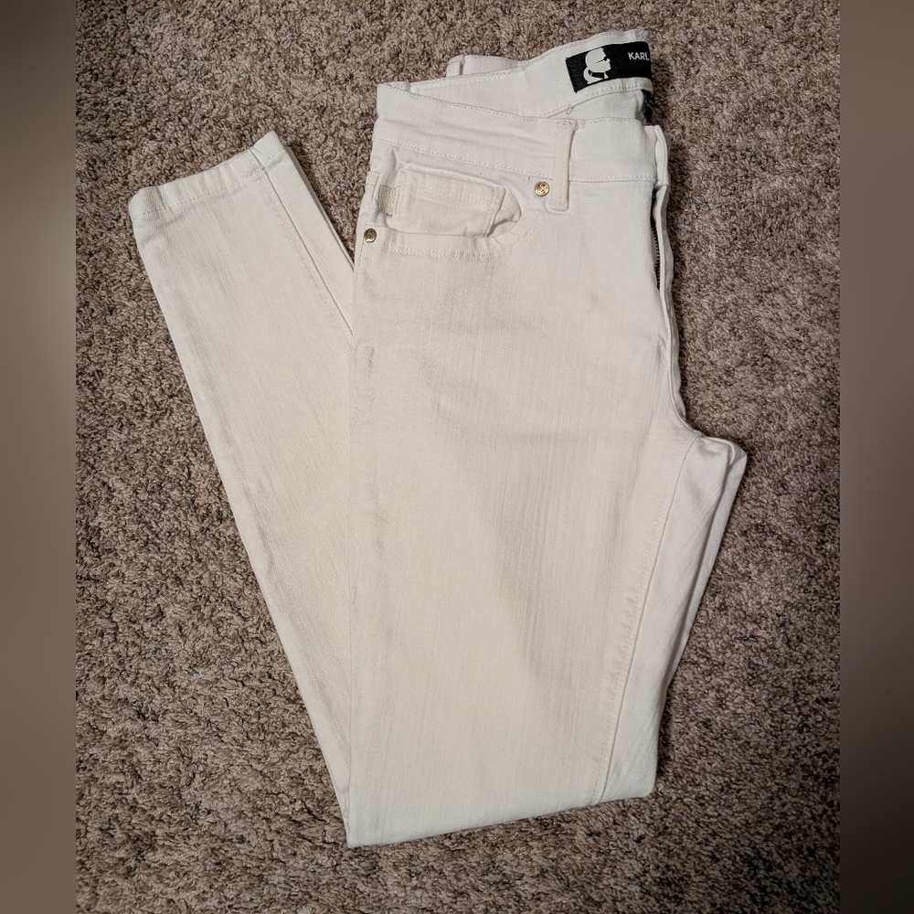 Karl Lagerfeld White Denim Skinny Jeans